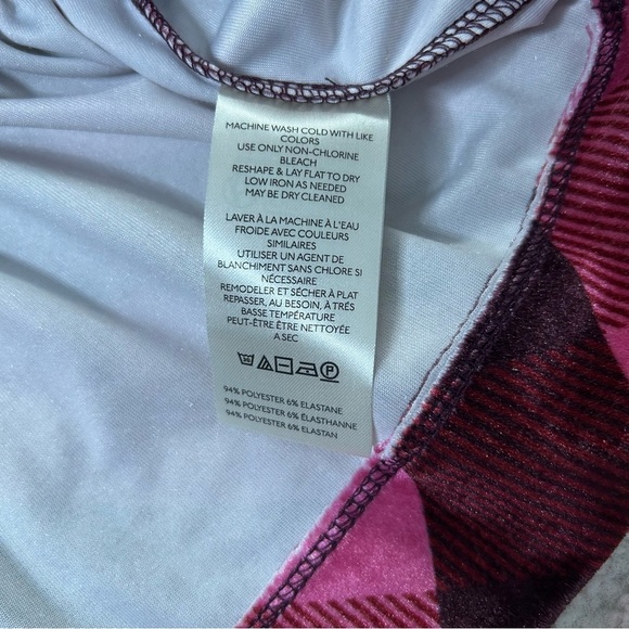 NWT Maeve Velvet Pink Maroon Plaid Puff Sleeve Top Low Cut Size Small - Picture 6 of 12